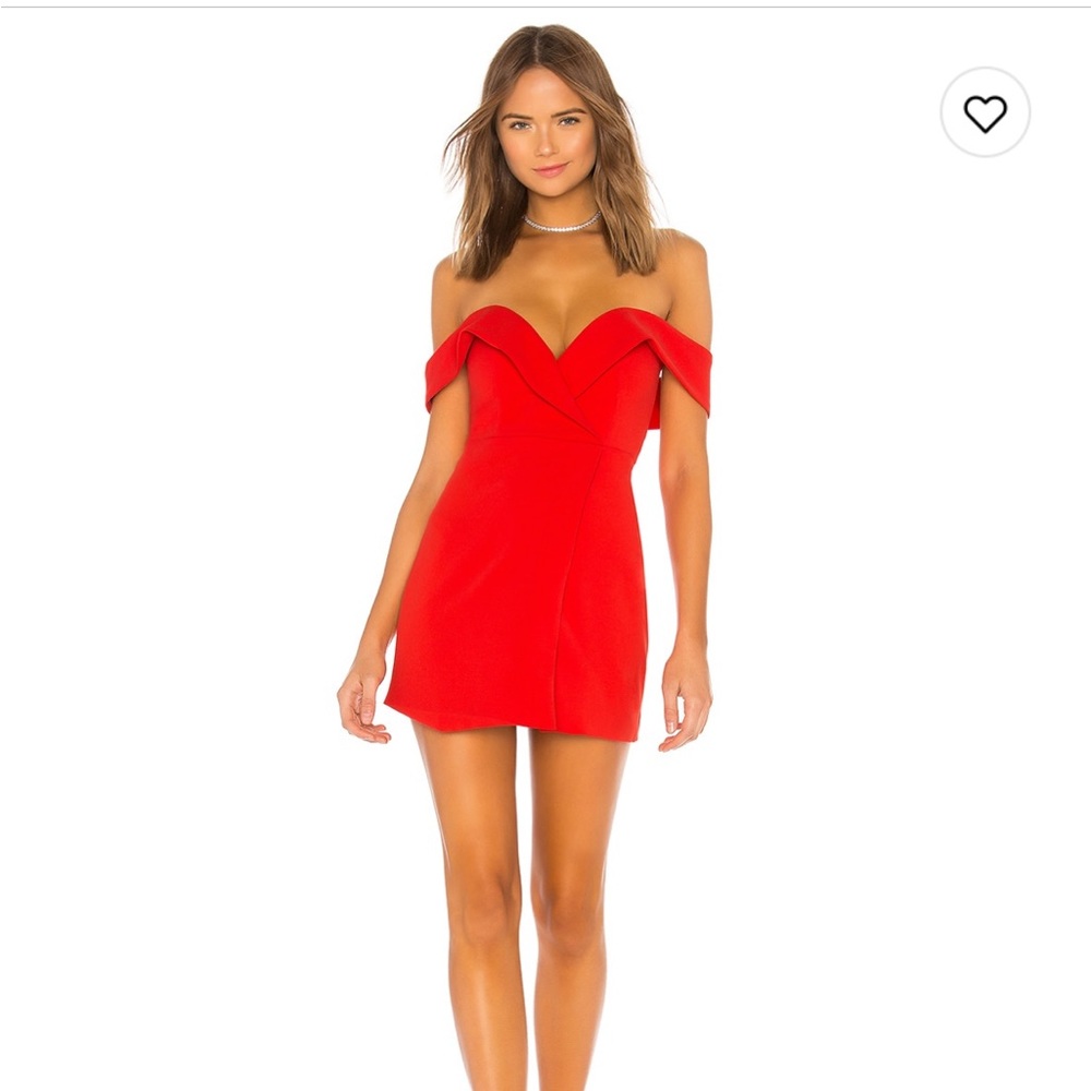 NBD Ferreira Mini off the shoulder dress in red